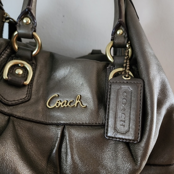 Coach Ashley Convertible Leather Metallic Satchel Handbag Purse F15445 - Picture 10 of 16